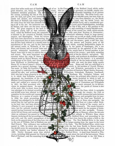 Strawberry Hare White Modern Wood Framed Art Print with Double Matting by Fab Funky