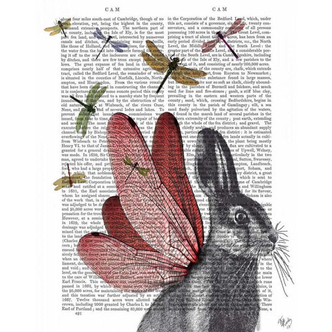 Dragonfly Hare Black Modern Wood Framed Art Print with Double Matting by Fab Funky