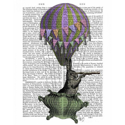 Navigating Rabbit Black Modern Wood Framed Art Print with Double Matting by Fab Funky