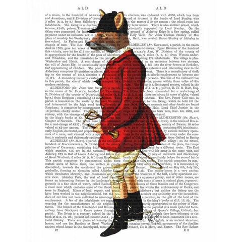 Fox Hunter 1 White Modern Wood Framed Art Print by Fab Funky