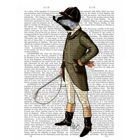 Badger The Rider Full Black Modern Wood Framed Art Print with Double Matting by Fab Funky