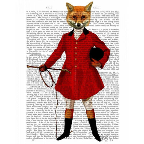 Fox Hunter 2 Full Black Modern Wood Framed Art Print with Double Matting by Fab Funky