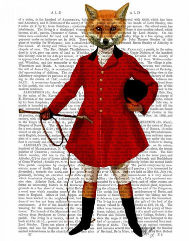 Fox Hunter 2 Full Black Ornate Wood Framed Art Print with Double Matting by Fab Funky