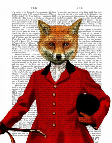 Fox Hunter 2 Portrait White Modern Wood Framed Art Print with Double Matting by Fab Funky