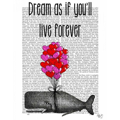 Dream As If Youll Live Forever Black Modern Wood Framed Art Print with Double Matting by Fab Funky