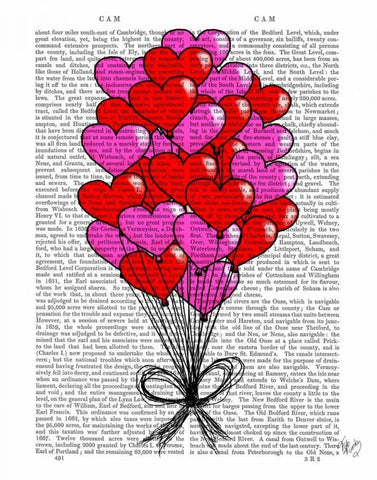 Valentine Heart Balloon Illustration Black Ornate Wood Framed Art Print with Double Matting by Fab Funky