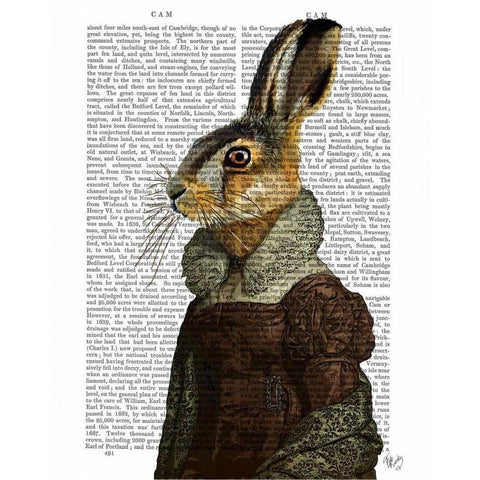 Madam Hare Portrait Gold Ornate Wood Framed Art Print with Double Matting by Fab Funky