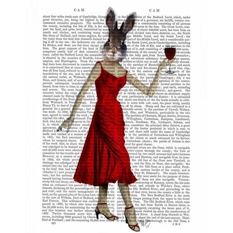 Rabbit in Red Dress White Modern Wood Framed Art Print by Fab Funky