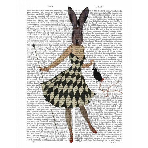 Rabbit in Black White Dress Gold Ornate Wood Framed Art Print with Double Matting by Fab Funky