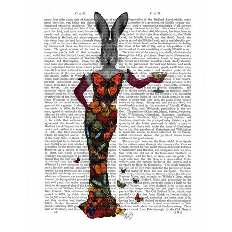 Rabbit Butterfly Dress White Modern Wood Framed Art Print by Fab Funky