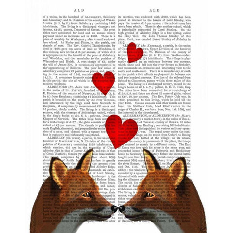 Foxes in Love White Modern Wood Framed Art Print by Fab Funky