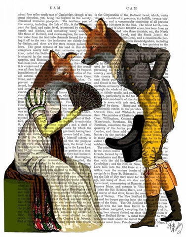 Foxes Courting White Modern Wood Framed Art Print with Double Matting by Fab Funky