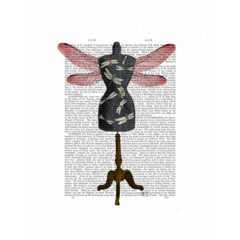 Dragonfly Mannequin White Modern Wood Framed Art Print by Fab Funky