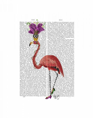 Mardi Gras Flamingo Full Black Ornate Wood Framed Art Print with Double Matting by Fab Funky