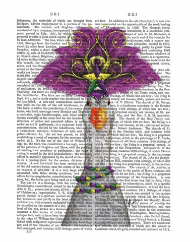 Goose Mardi Gras Headdress White Modern Wood Framed Art Print with Double Matting by Fab Funky