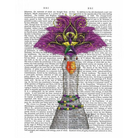 Goose Mardi Gras Headdress Gold Ornate Wood Framed Art Print with Double Matting by Fab Funky