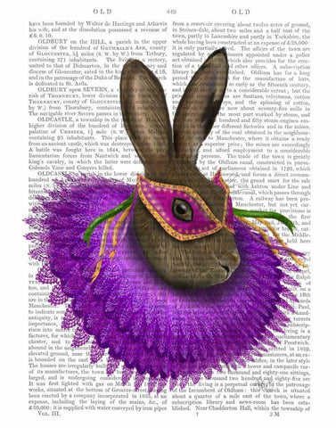 Mardi Gras Hare Black Ornate Wood Framed Art Print with Double Matting by Fab Funky