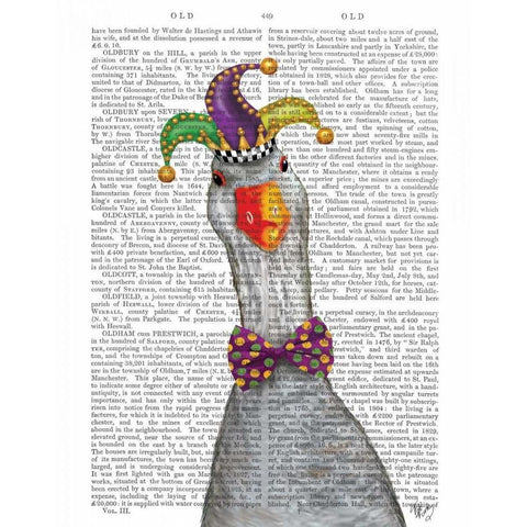 Mardi Gras Goose Jester Hat Black Modern Wood Framed Art Print with Double Matting by Fab Funky