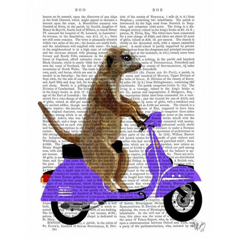 Meerkat on Lilac Moped Black Modern Wood Framed Art Print with Double Matting by Fab Funky