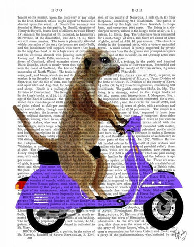 Meerkat on Lilac Moped White Modern Wood Framed Art Print with Double Matting by Fab Funky