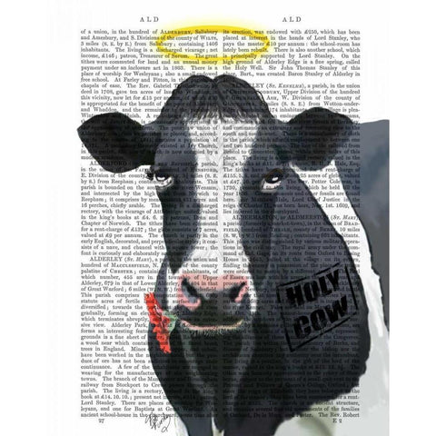 Holy Cow Black Modern Wood Framed Art Print with Double Matting by Fab Funky