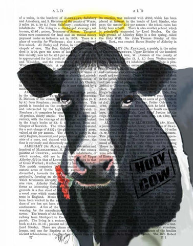 Holy Cow White Modern Wood Framed Art Print with Double Matting by Fab Funky