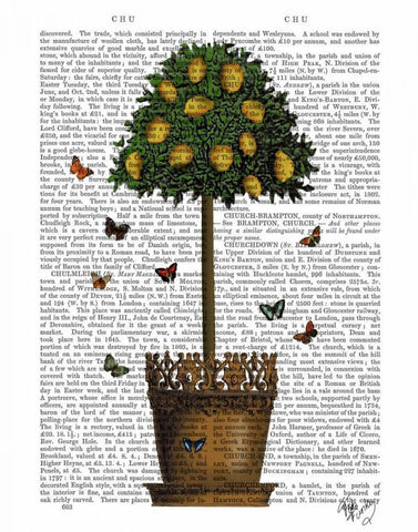 Lemon Tree White Modern Wood Framed Art Print with Double Matting by Fab Funky