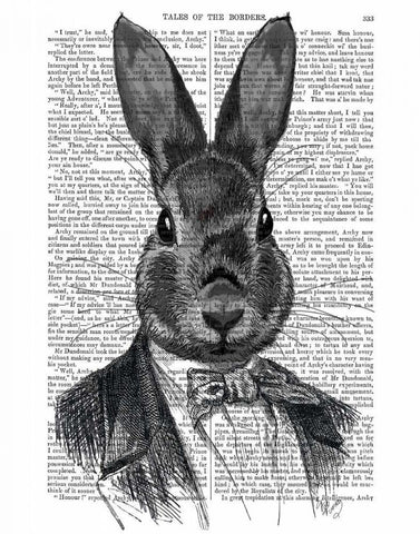 Rabbit In Suit Portrait Black Ornate Wood Framed Art Print with Double Matting by Fab Funky