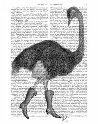 Ostrich In Boots White Modern Wood Framed Art Print with Double Matting by Fab Funky