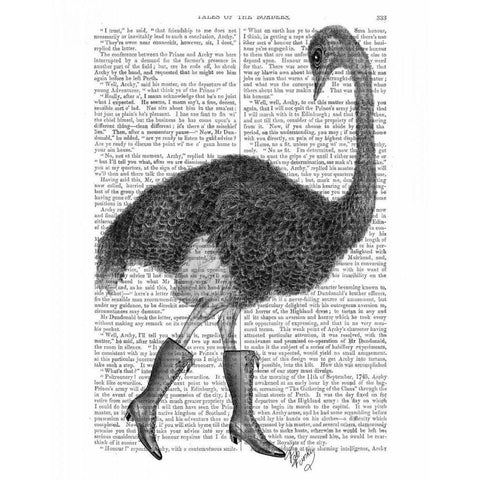 Ostrich In Boots Black Modern Wood Framed Art Print with Double Matting by Fab Funky