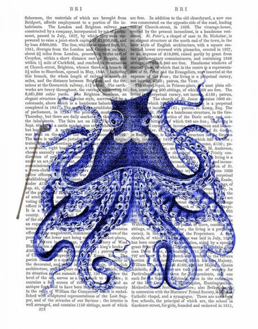 Octopus About Town Black Ornate Wood Framed Art Print with Double Matting by Fab Funky