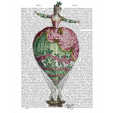 Hot Air Balloon Woman 2 White Modern Wood Framed Art Print by Fab Funky