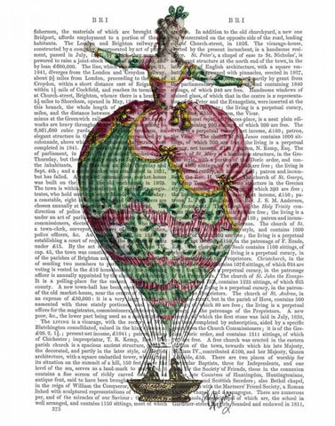 Hot Air Balloon Woman 2 Black Ornate Wood Framed Art Print with Double Matting by Fab Funky