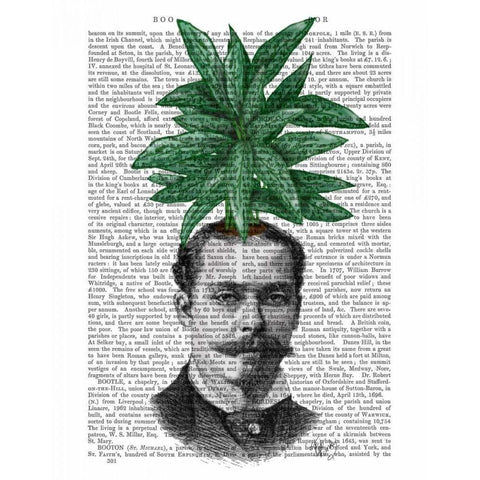 Chinese Evergreen Head Plant Head White Modern Wood Framed Art Print by Fab Funky