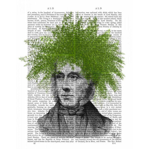 Asparagus Fern Head Plant Head White Modern Wood Framed Art Print by Fab Funky