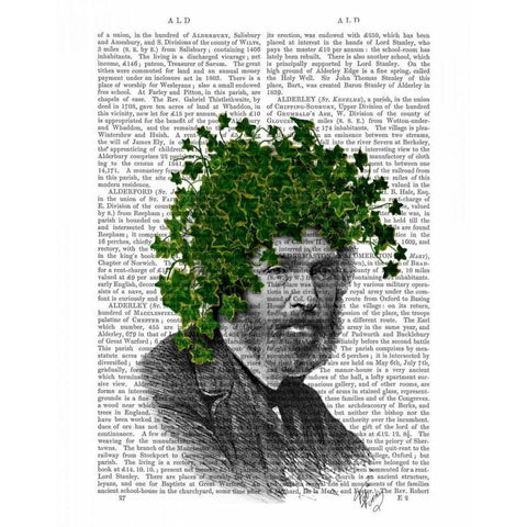 Ivy Head Plant Head White Modern Wood Framed Art Print by Fab Funky