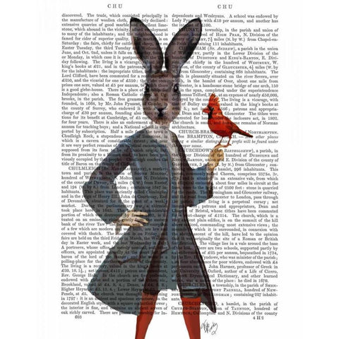 Rabbit and Bird White Modern Wood Framed Art Print by Fab Funky