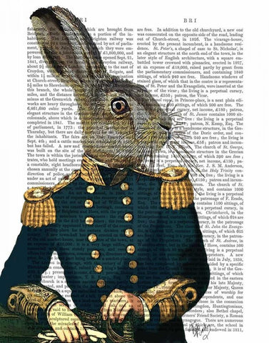 Lieutenant Hare Black Ornate Wood Framed Art Print with Double Matting by Fab Funky