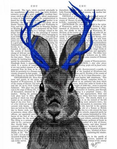 Jackalope with Blue Antlers Black Ornate Wood Framed Art Print with Double Matting by Fab Funky