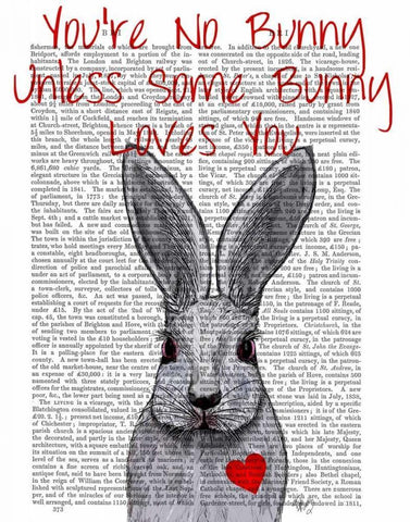 Youre No Bunny Black Ornate Wood Framed Art Print with Double Matting by Fab Funky