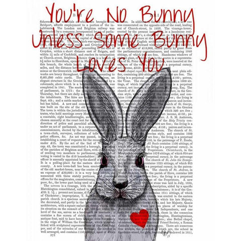 Youre No Bunny White Modern Wood Framed Art Print by Fab Funky