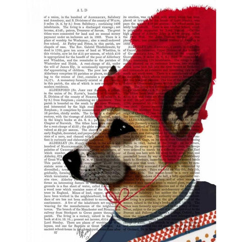 Dog in Ski Sweater White Modern Wood Framed Art Print by Fab Funky