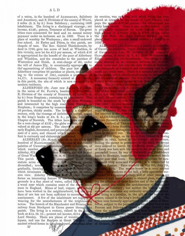 Dog in Ski Sweater White Modern Wood Framed Art Print with Double Matting by Fab Funky