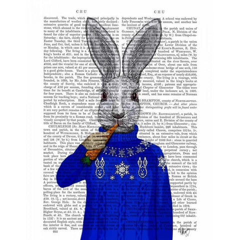 Rabbit In Sweater White Modern Wood Framed Art Print by Fab Funky