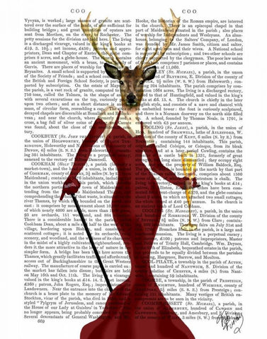 Glamour Deer in Marsala White Modern Wood Framed Art Print with Double Matting by Fab Funky