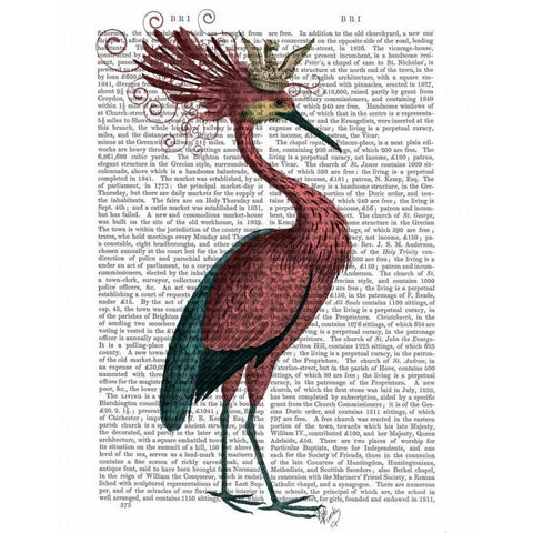 Crowed Marsala Heron Black Modern Wood Framed Art Print with Double Matting by Fab Funky