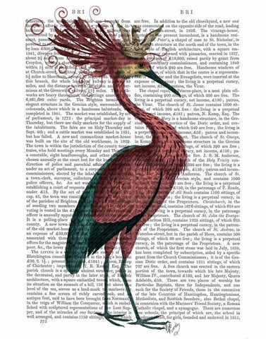 Crowed Marsala Heron White Modern Wood Framed Art Print with Double Matting by Fab Funky