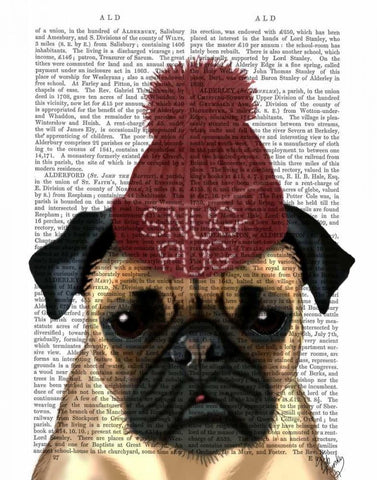 Snug Pug White Modern Wood Framed Art Print with Double Matting by Fab Funky