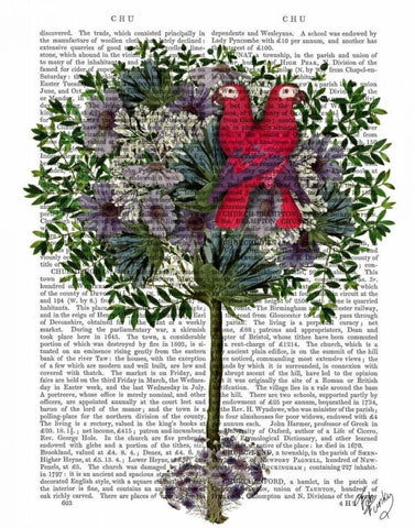 Love Birds in a Tree White Modern Wood Framed Art Print with Double Matting by Fab Funky