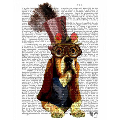 Basset Hound Steampunk Top Hat Goggles Black Modern Wood Framed Art Print with Double Matting by Fab Funky